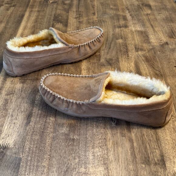 L.L.Bean Wicked Good Slippers Venetian Shearling Moccasin Suede Brown Men’s 14 main image 6